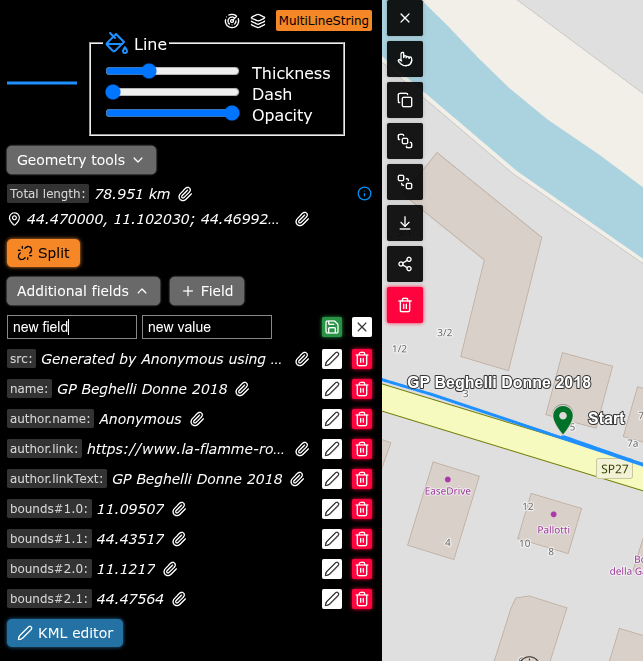 kmzmap's tweet image. New: Add, edit, or remove any feature property directly on the map. 

Click an object, then + Field to add a new property, or tap Additional Fields to edit or delete existing ones.

#maps #gis #mapping