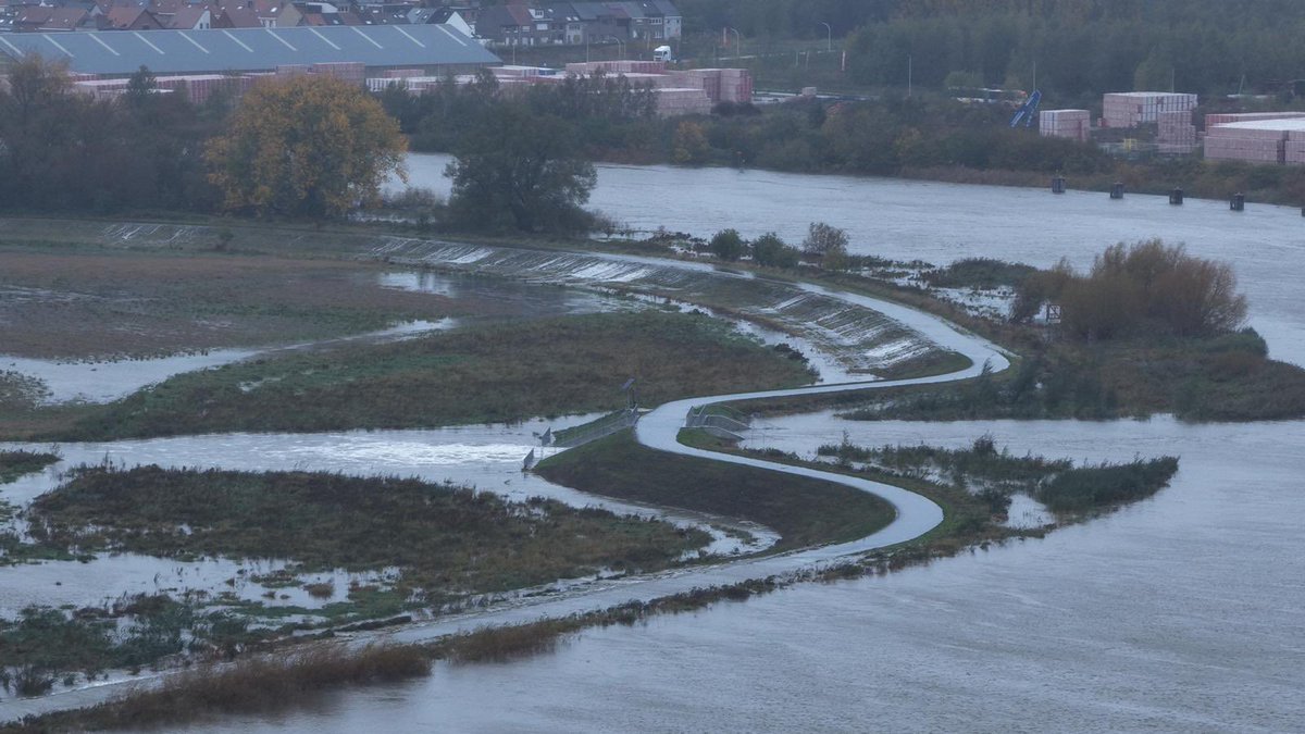 Gecontroleerde overstromingsgebieden aan de Dijlemonding doen hun werk. #sigmaplan #stormtij #stormbenjamin #storm #waterbeheer