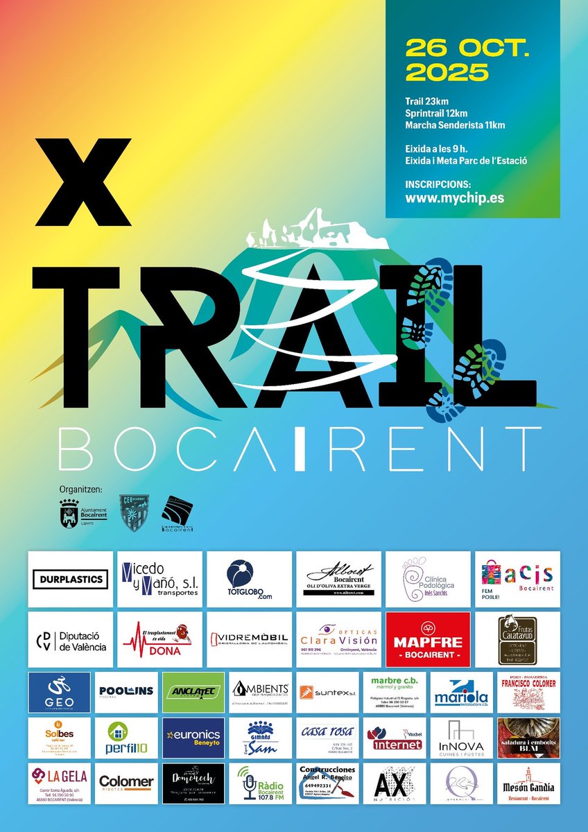 🏃‍♀️⛰️ Diumenge tenim una cita destacada amb l'esport i la muntanya: X Trail de Bocairent