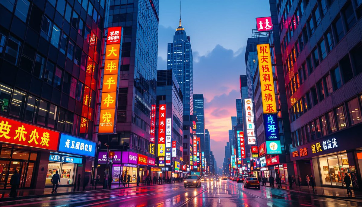 p_chusaengsri's tweet image. Vibrant city street illuminated by neon signs at dusk, showcasing tall buildings and reflections on wet pavement.
#NeonNights #UrbanReflections #CityscapeVibes #DuskIllumination #VibrantStreets