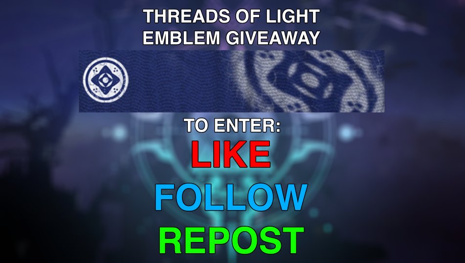 THREADS OF LIGHT EMBLEM GIVEAWAY
To enter:
❤️ Like the post
👤 Follow <a href="/LukeCB14/">LukeCB14</a> 
♻️ Repost

The winner will be drawn on Halloween!