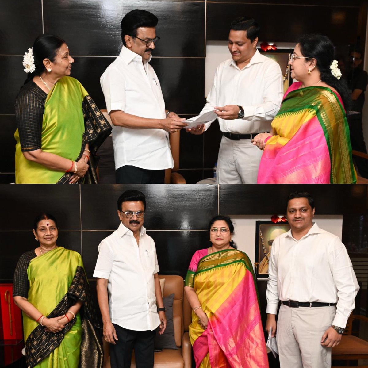 DrKanimozhiSomu's tweet image. எனது மகன் டாக்டர்.சோமு UK வில் பொது சுகாதாரத்தில் முதுநிலைப் பட்டம் பெற்றதையொட்டி, கழகத் தலைவர் மாண்புமிகு தமிழ்நாடு முதலமைச்சர் அவர்களை நேரில் சந்தித்து வாழ்த்து பெற்றபோது!