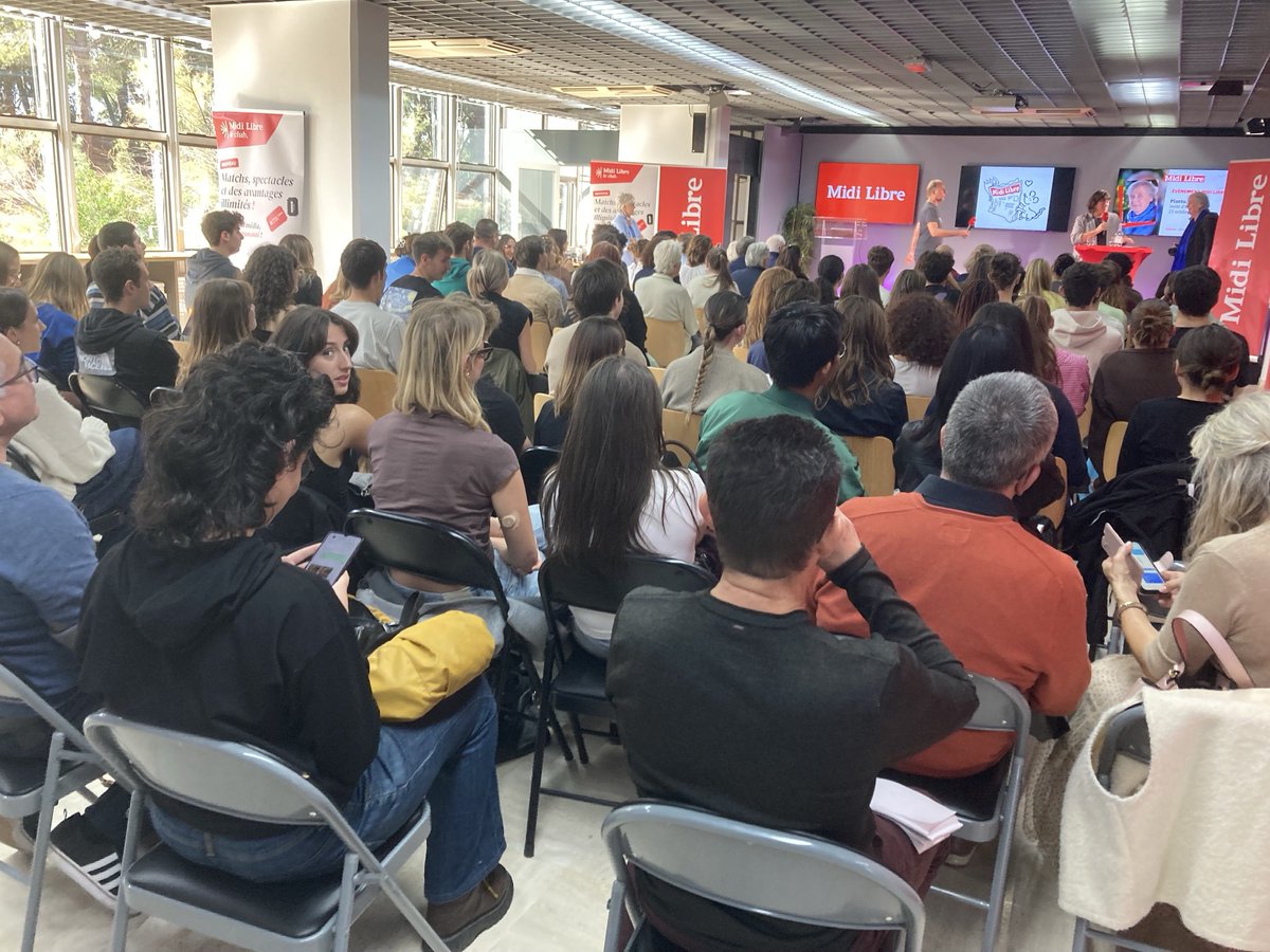 Salle comble jeudi 23 octobre pour l’événement ⁦<a href="/plantu/">PLANTU Officiel</a>⁩ à ⁦<a href="/Midilibre/">Midi Libre</a>⁩