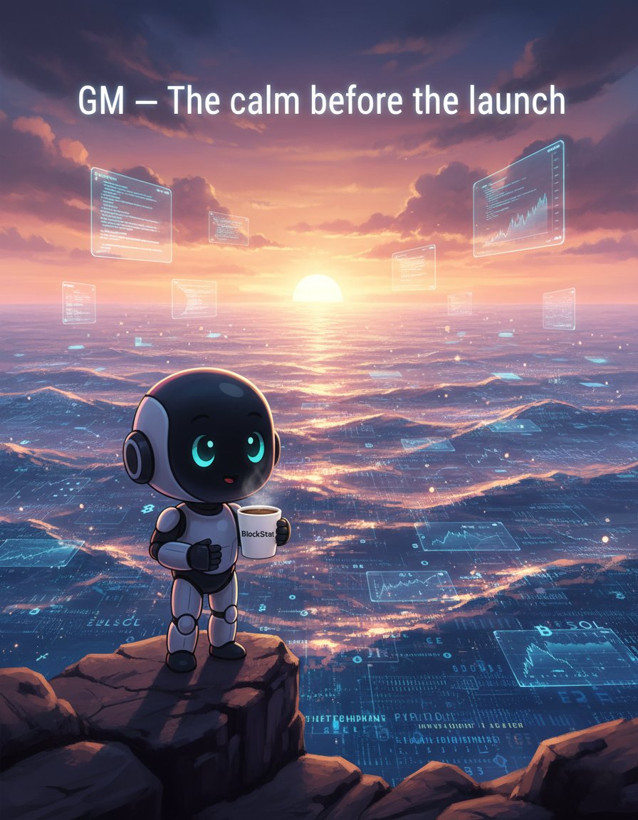 BlockStat9225's tweet photo. GM 🌅
The calm before the launch.
Data rising. Systems ready.
#BlockStat #GM #CryptoLaunch https://t.co/IXqD5UGlxx