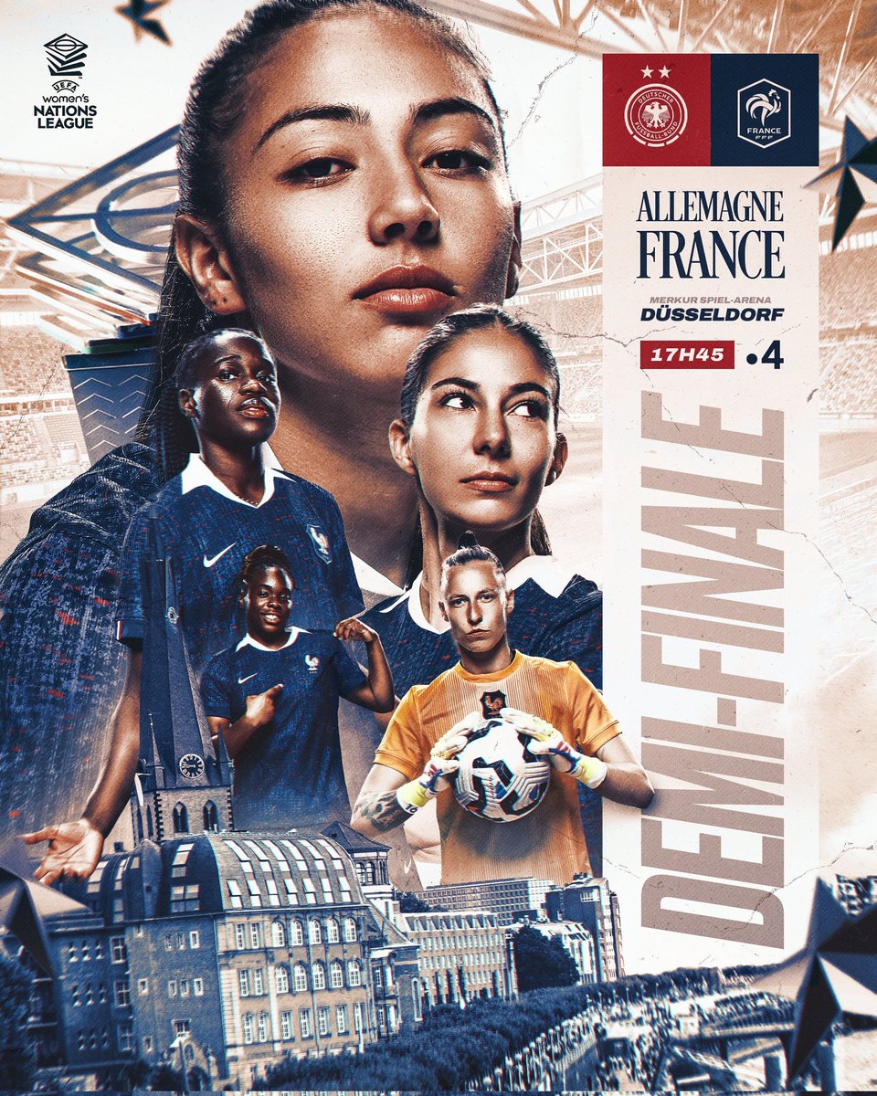 Allemagne / France à 17h45 sur France 4 en demi-finale aller de la Ligue des Nations féminine. 
Commentaires : <a href="/FabLeveque/">Fabien Lévêque</a> et Louisa Necib
Bord terrain : <a href="/ArnaudMatteoli/">Arnaud Mattéoli</a>
