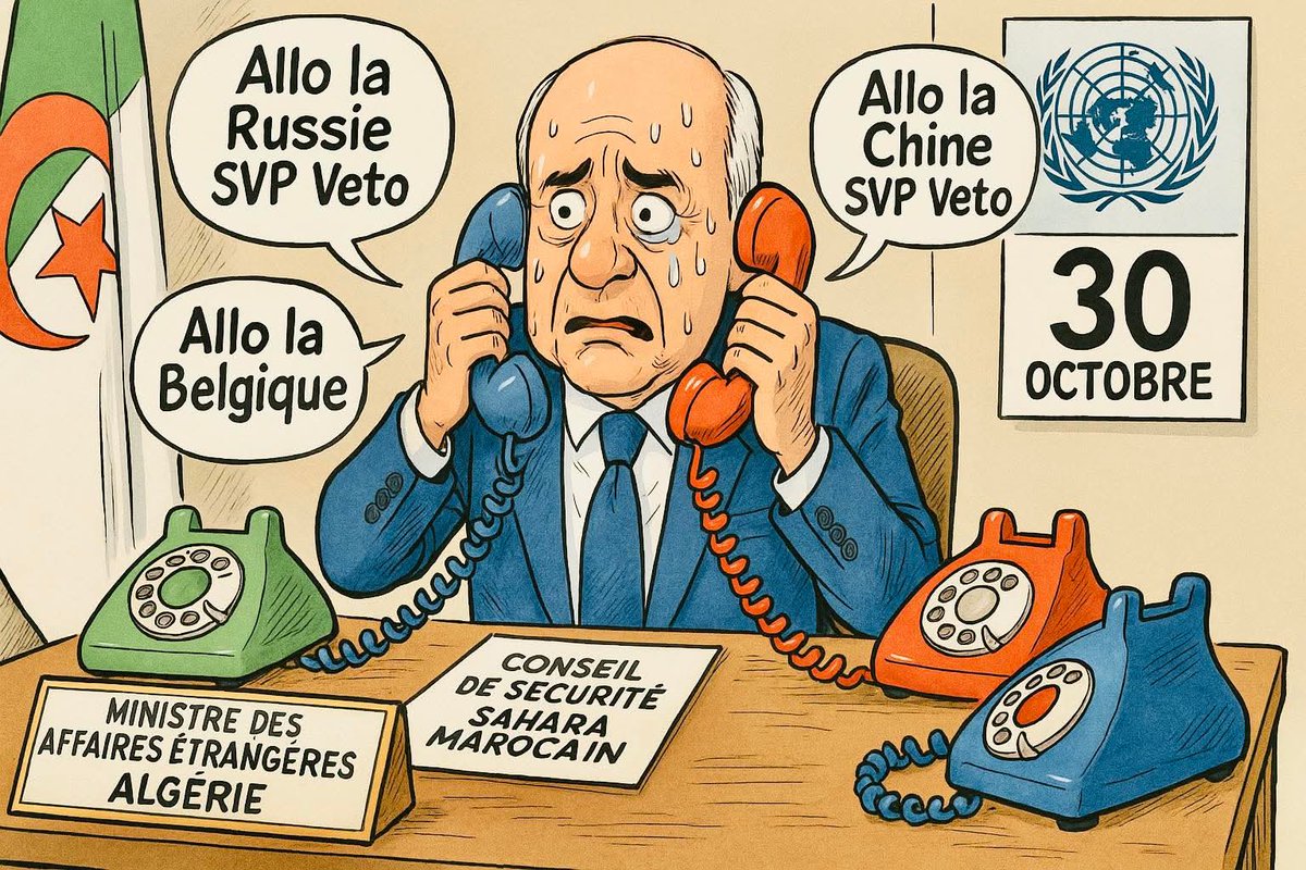 عطاف <a href="/AhmedAttaf_Dz/">أحمد عطاف Ahmed Attaf</a> مسكين راه حاصل😁راه غي Allô Allô😁…العسكر ضاغط عليه😁

وقيلا غادي يكون لول الي يضحوا بيه منين تكمل حكاية "ملف الصحراء المغربية" داخل مجلس الأمن

وجد روحك😁 

#الجزائر #المغرب #الصحراء_المغربية