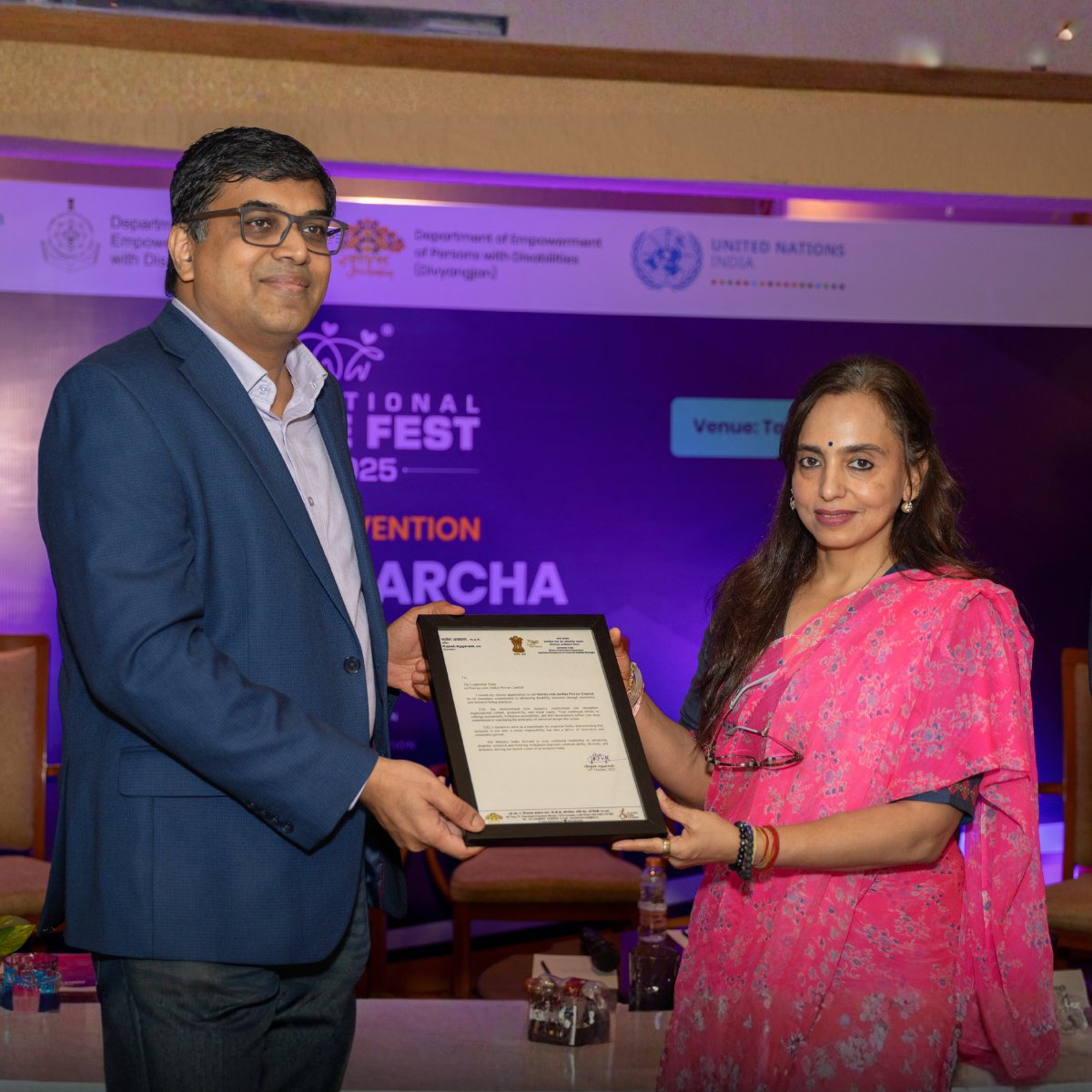 American India Foundation (@aifoundation) on Twitter photo Congrats to <a href="/exl_service/">EXL</a> and <a href="/qualys/">Qualys</a> !
Honored at #PurpleCharcha during #InternationalPurpleFestGoa by Ms. Manmeet Nanda IAS, Additional Secretary at <a href="/socialpwds/">Divyang Empowerment</a>, recognizing their leadership in advancing #Inclusion,  #Accessibility, and  #SocialEquity <a href="/discommgoa/">Goa State Commission for Persons with Disabilities</a> Congrats to <a href="/exl_service/">EXL</a> and <a href="/qualys/">Qualys</a> !
Honored at #PurpleCharcha during #InternationalPurpleFestGoa by Ms. Manmeet Nanda IAS, Additional Secretary at <a href="/socialpwds/">Divyang Empowerment</a>, recognizing their leadership in advancing #Inclusion,  #Accessibility, and  #SocialEquity <a href="/discommgoa/">Goa State Commission for Persons with Disabilities</a>