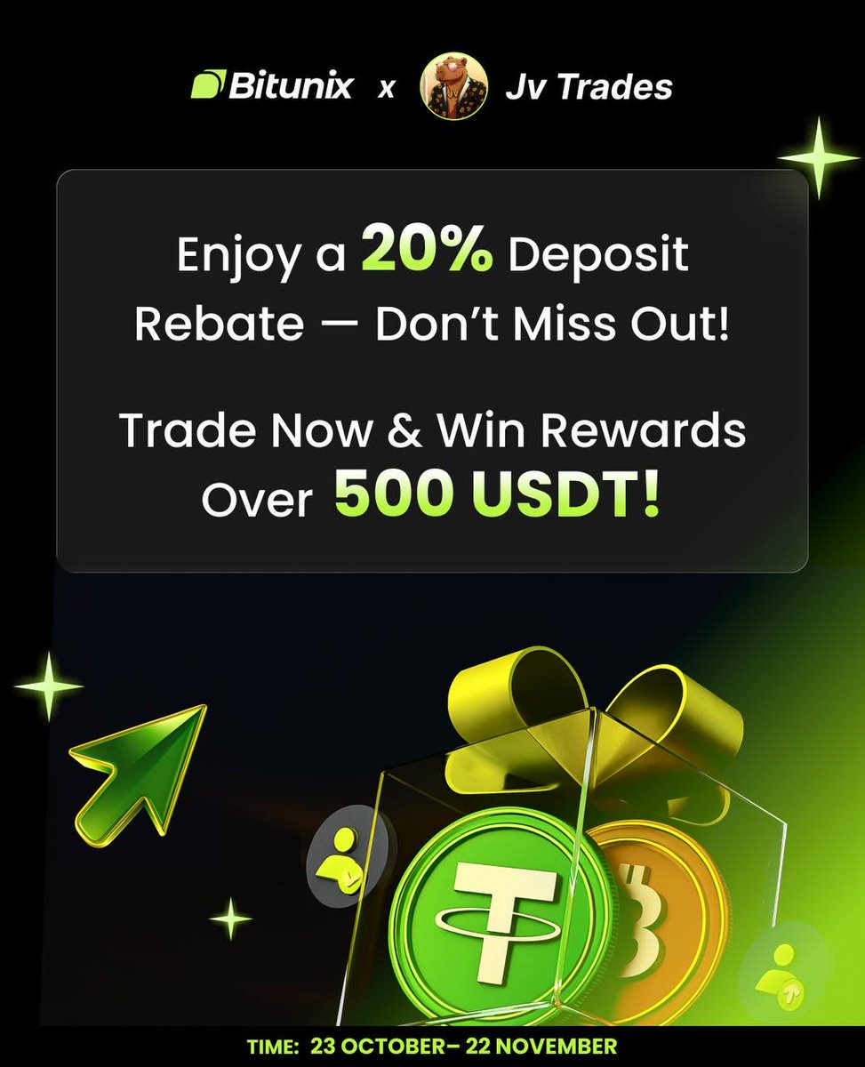 JV_TradesX's tweet image. 20% deposit bonus & exclusive trading bonus on Bitunix!
Giving away $1000 for the most traded volume user in the next 30 days. Let’s go!
Join now! bitunix.com/activity/norma…