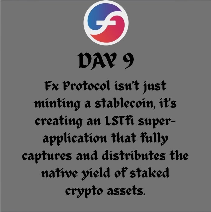 DAY 9/30 COVERAGE OF <a href="/protocol_fx/">f(x) Protocol</a> 

The Engine's Fuel: Utilizing Liquid Staking Tokens (LSTs)
​(How f(x) Protocol Maximizes Yield and Capital Efficiency with LSTs)
​   
  The foundation of f(x) Protocol's superior design is its choice of collateral: Liquid Staking Tokens (LSTs),