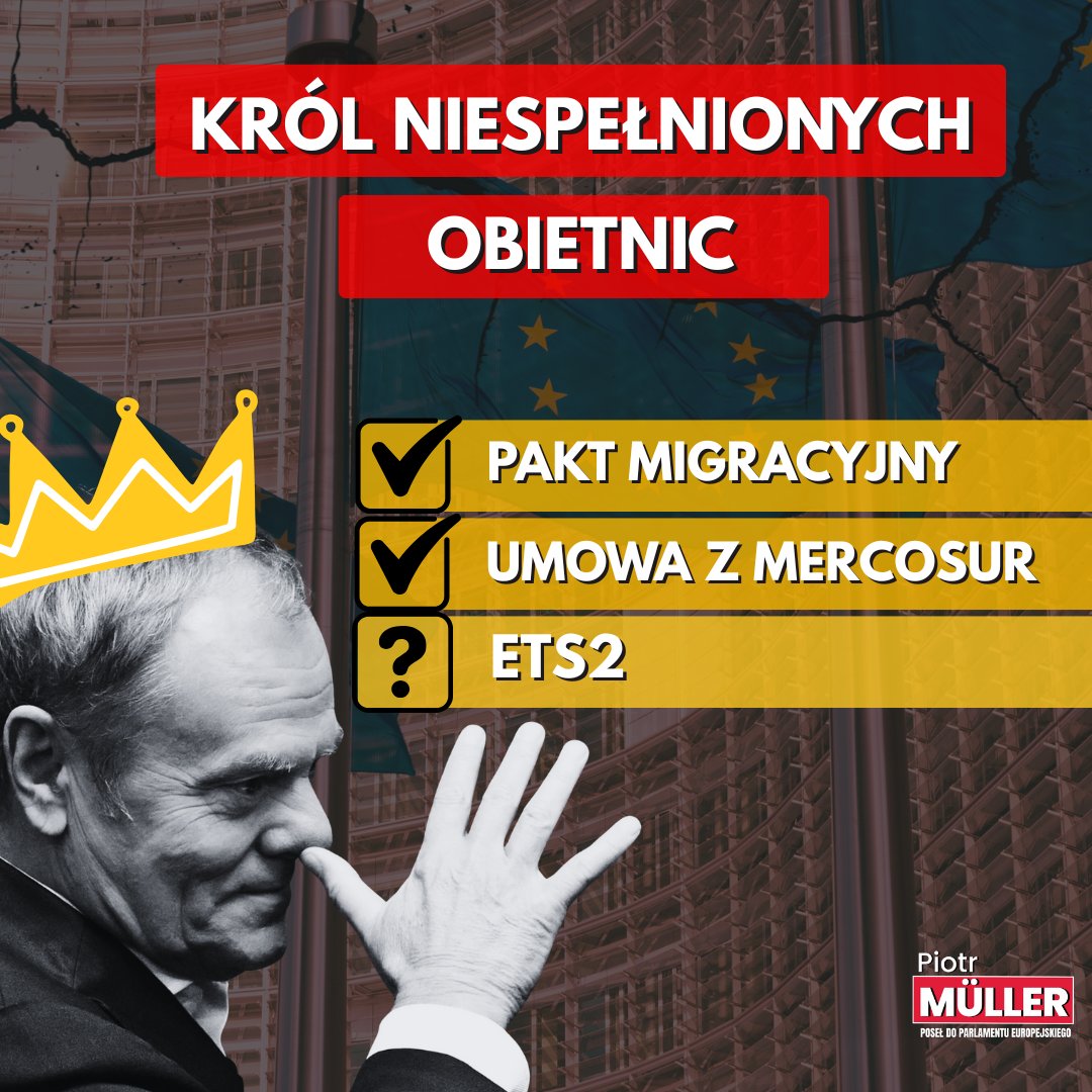 ETS2 to podatek od życia.

<a href="/donaldtusk/">Donald Tusk</a> mówi o „sukcesie w Brukseli”, ale ETS2 nie został zatrzymany!

System, który podniesie ceny paliwa i ogrzewania, nadal wchodzi w życie!

📈 Droższe tankowanie, wyższe rachunki, większe koszty dla każdego z nas.

🇵🇱 Polska potrzebuje w UE