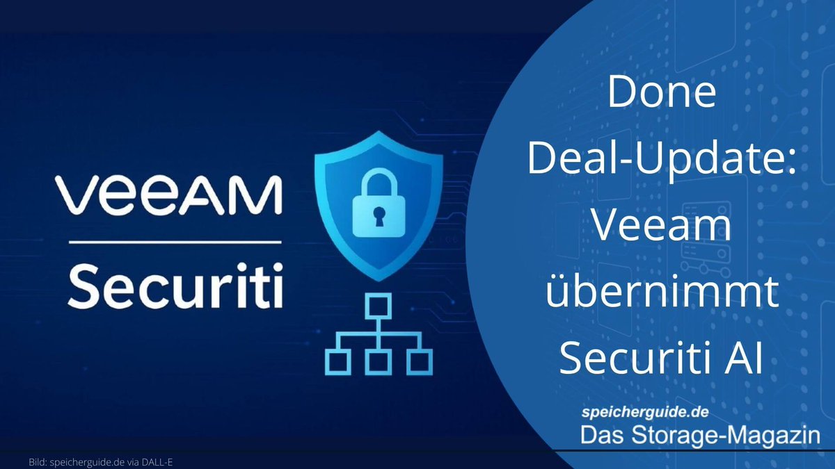 💡 <a href="/Veeam/">Veeam® Software</a> bestätigt die Übernahme von Securiti AI, Experte für Data Security Posture Management (DSPM), für 1,725 Mrd. US-Dollar nun auch offiziell.
Jetzt auf <a href="/speicherguide/">speicherguide.de</a> lesen, mit ausführlichem Kommentar des Kollegen Michael Baumann (<a href="/SpeicherMichl/">SpeicherMichl</a>)👉 speicherguide.de/news/done-deal…