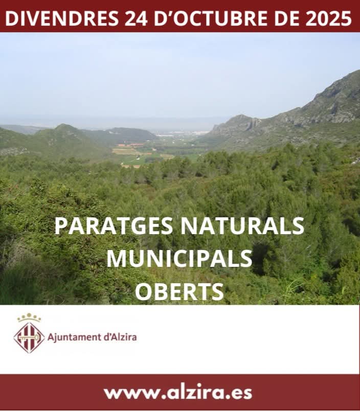 Informem que, una vegada finalitzat l'episodi de forts vents, el Parc de l'Alquenència i el Paratges Naturals Municipals, obrin hui amb normalitat.
