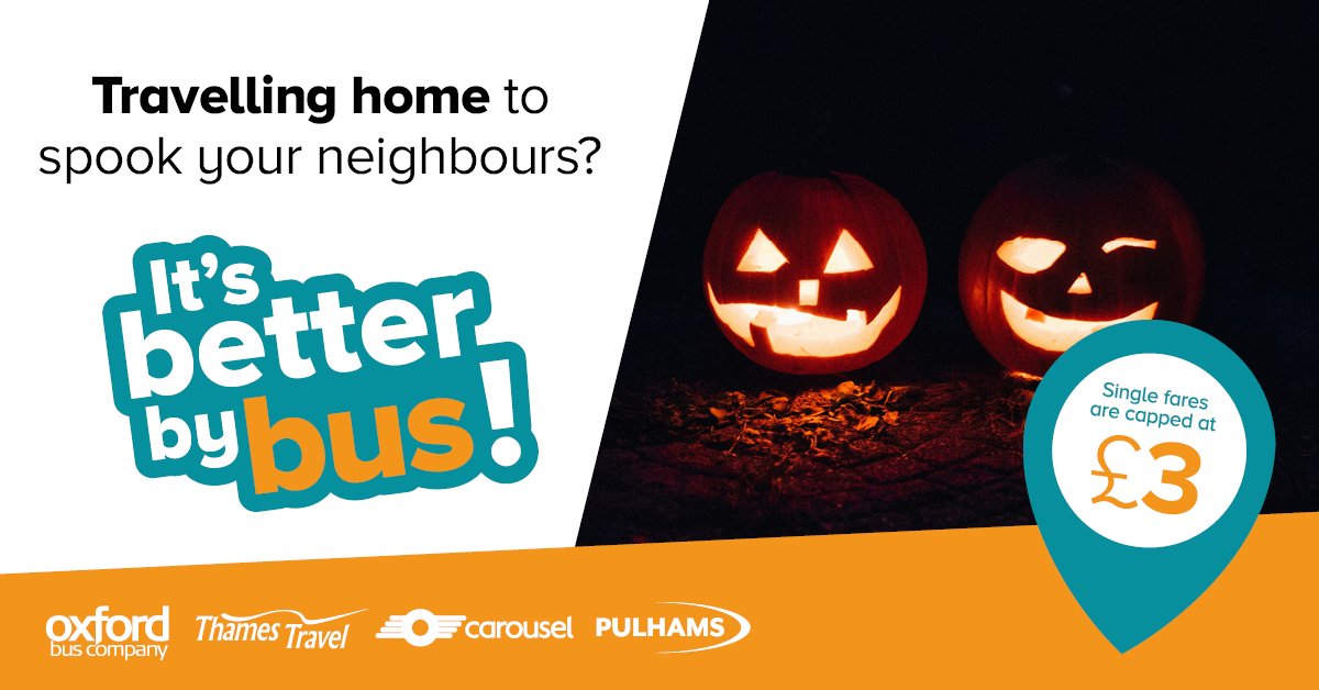 Travelling home to spook your neighbours? It's better by bus! 

Sit back, relax, and save your energy for the haunting. Your cosy ride starts here.👻

Find out more👉 carouselbuses.co.uk/its-better-bus

#ItsBetterByBus #SmartTravelBucks #AutumnByBus