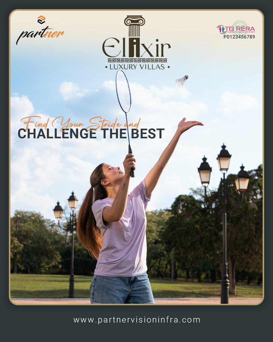 PartnerVision1's tweet image. Game. Set. Lifestyle. 🏸✨
#BeyondCompare #ElixirExperience #HyderabadRealEstate