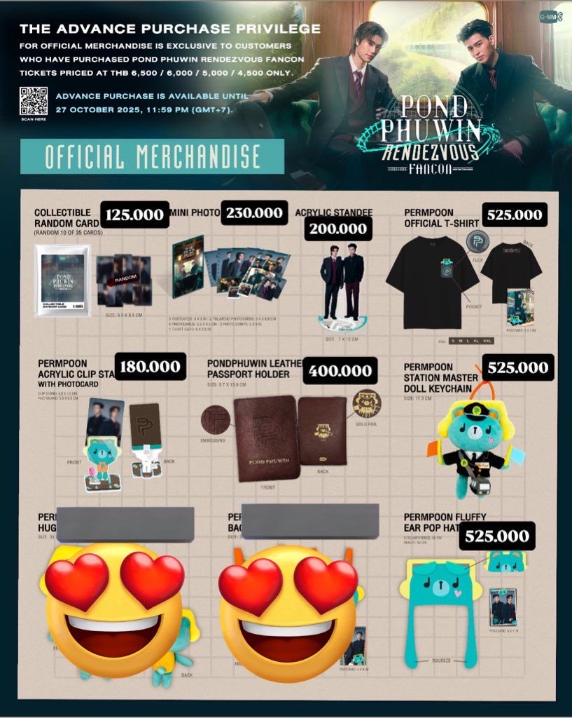 🇮🇩 Open Jastip GMMTV Official Merchandise POND PHUWIN RENDEZVOUS FANCON 

🎁 4 Nov 2025
📍Jakarta 
✅ Bisa DP min 50%
✅ Pelunasan bisa lewat syopiiii
✅ Ada GO
✅ Pre-Order Benefit 3 Days

dm ya untuk order💗

#PondPhuwinFancon
#ปอนด์ภูวินทร์