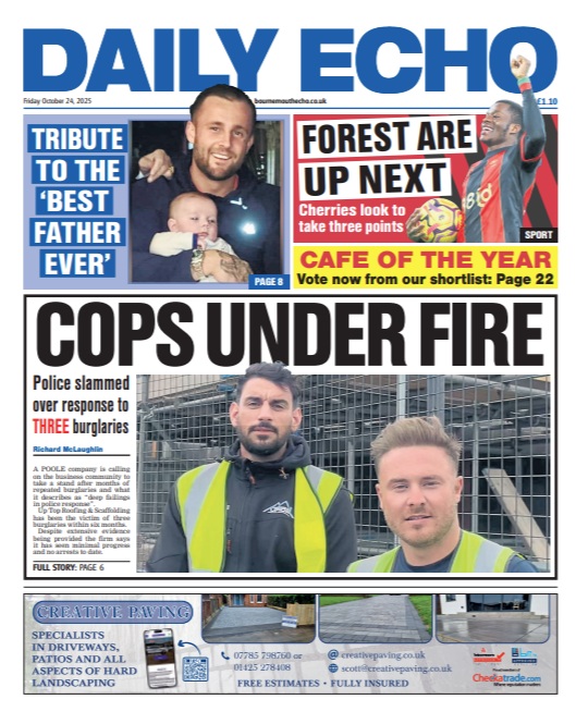 Bournemouthecho's tweet image. Morning everyone. Today's paper features the chance to win a £200 theatre voucher and enter a gadget giveaway. Here's Friday's front page and headlines #Dorset #LocalNews