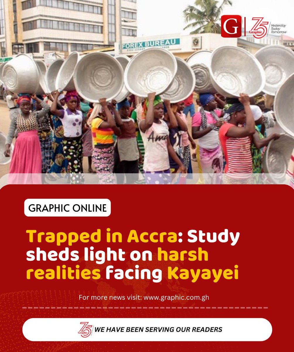 Graphicgh's tweet image. Trapped in Accra: Study sheds light on harsh realities facing Kayayei
#GhanaNews #GraphicOnline
graphic.com.gh/news/general-n…