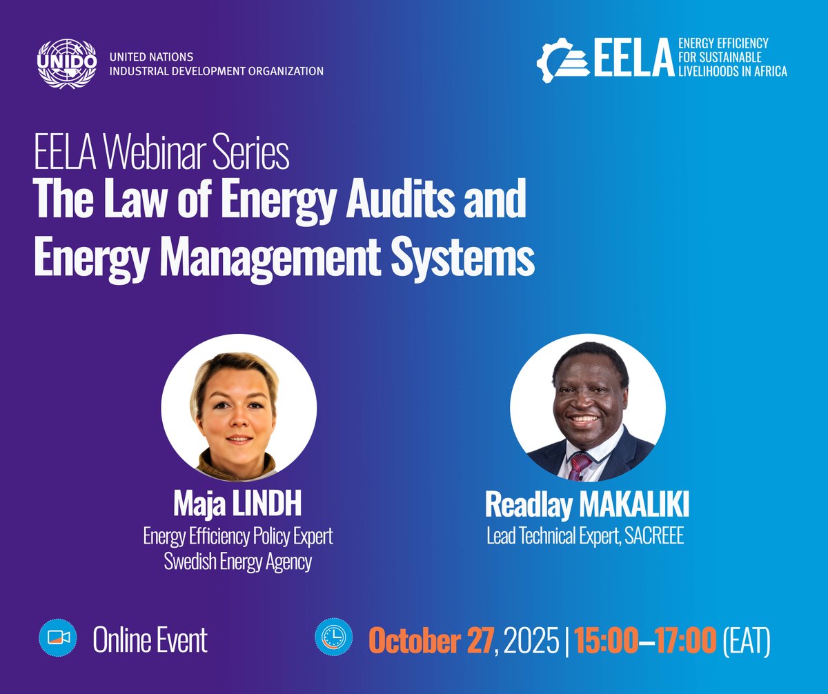 EELA webinar series:
✅explore how strategic policy schemes can accelerate #EE adoption in industrial sectors. 
✅provide practical insights into how policy frameworks enable businesses to reduce energy consumption &amp; lower operational costs 
Join Us: us06web.zoom.us/meeting/regist…