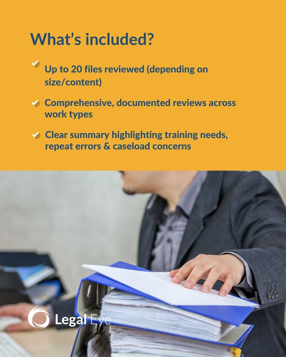 🧾 Smarter file reviews. Less stress. More insight.

Legal Eye’s outsourced reviews give your COLP clear feedback – and free up your team.

✨ Trial Day: £1,800+VAT (book by 28 Nov, code FRT2025)
✅ 20 files
✅ Training insights
✅ Reduced risk

📩 bestpractice@legal-eye.co.uk
