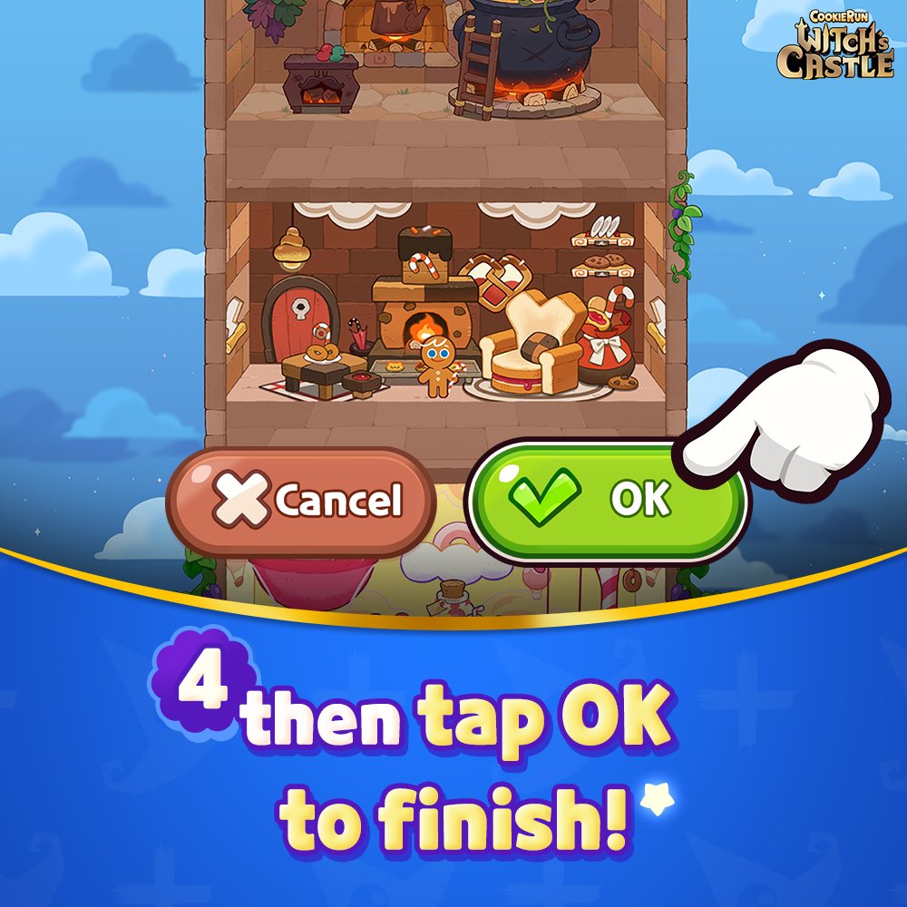 TIP: How to Move Rooms in the Cookie Tower Palace

📌 Did you know you can switch around rooms to your liking in the Cookie Tower Palace?
Check out the instructions below and create the tower palace of your dreams! 😉