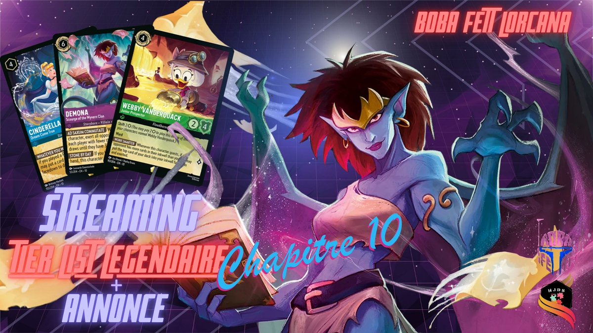 Salutations les Lorcaniens !

🔥 Ce serait pas le moment de la fameuse Tier List Légendaire ?!
Les meilleurs moments hors compétitif arrivent sur #Lorcana  ✨
🗓️ Vendredi soir dès 21h sur : 
twitch.tv/bobafett17
💥 Au programme :
⭐ Tier List Légendaire
🧩 Premier Build
📢