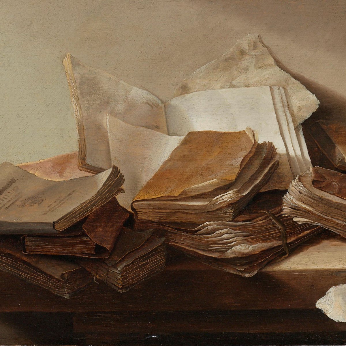 ArtorOtherThing's tweet image. Still Life with Books, Jan Davidsz. de Heem, 1625 - 1630 (detail)