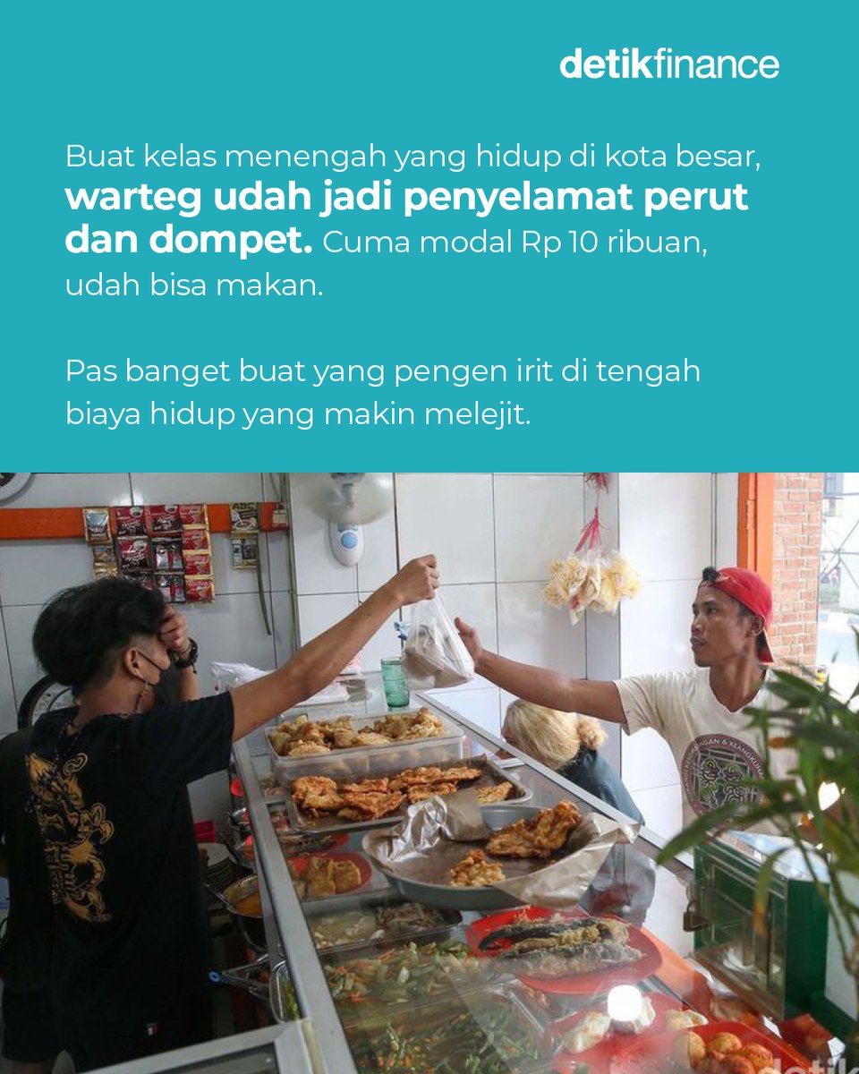 detikfinance's tweet photo. Ada hacks makan warteg biar lebih irit lagi nggak sih? π€
#Warteg #Makan #Jakarta #Ekonomi https://t.co/noDkGjjicr