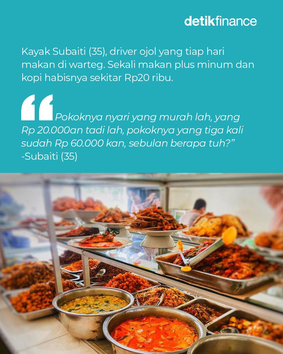 detikfinance's tweet photo. Ada hacks makan warteg biar lebih irit lagi nggak sih? π€
#Warteg #Makan #Jakarta #Ekonomi https://t.co/noDkGjjicr
