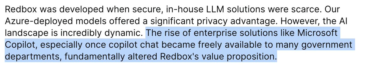 The government has shelved its open source, in-house "RedBox" AI tool. It seems the majority of workers prefer gradual updates to the enterprise software they're already familiar with to embracing entirely new ways of working.