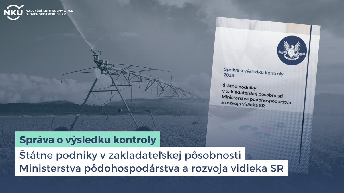 NKUSR's tweet photo. Prečítajte si správu o výsledku kontroly štátnych podnikov v zakladateľskej pôsobnosti Ministerstva pôdohospodárstva a rozvoja vidieka SR:    

🧵 https://t.co/fYmFdKPbmQ

#Sucho #Voda #Závlahy #Poľnohospodárstvo #Hydromeliorácie #Závodisko https://t.co/TL30TCCnSA