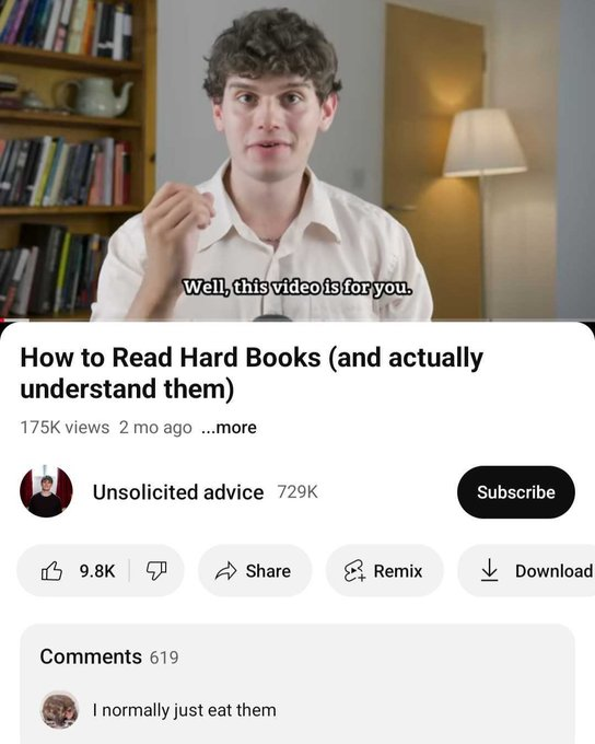 neatprompts's tweet image. This guy literally explains the secret to reading like a genius