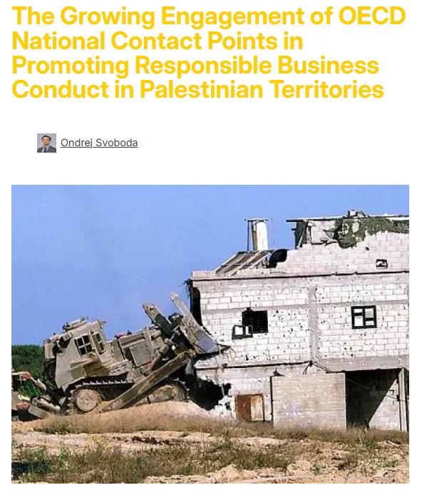 BHRJournal's tweet image. New on the BHRJ Blog: OECD National Contact Points are stepping up in conflict zones, including the Palestinian Territories, to promote responsible business conduct. From cement to audit trails, their reach is growing. Read how grievance mechanisms are evolving by Ondrej Svoboda.