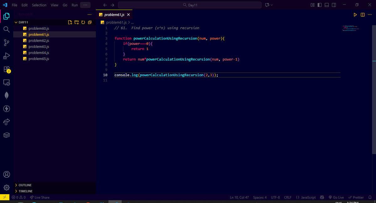 CoderAnand's tweet image. Day 34 of learning #DSA ✅ Solved 6 problems on #Recursion. They’re starting to feel simple now! 💻🔥
#CodingJourney #DataStructures #Algorithms #Programming #ProblemSolving #DevCommunity