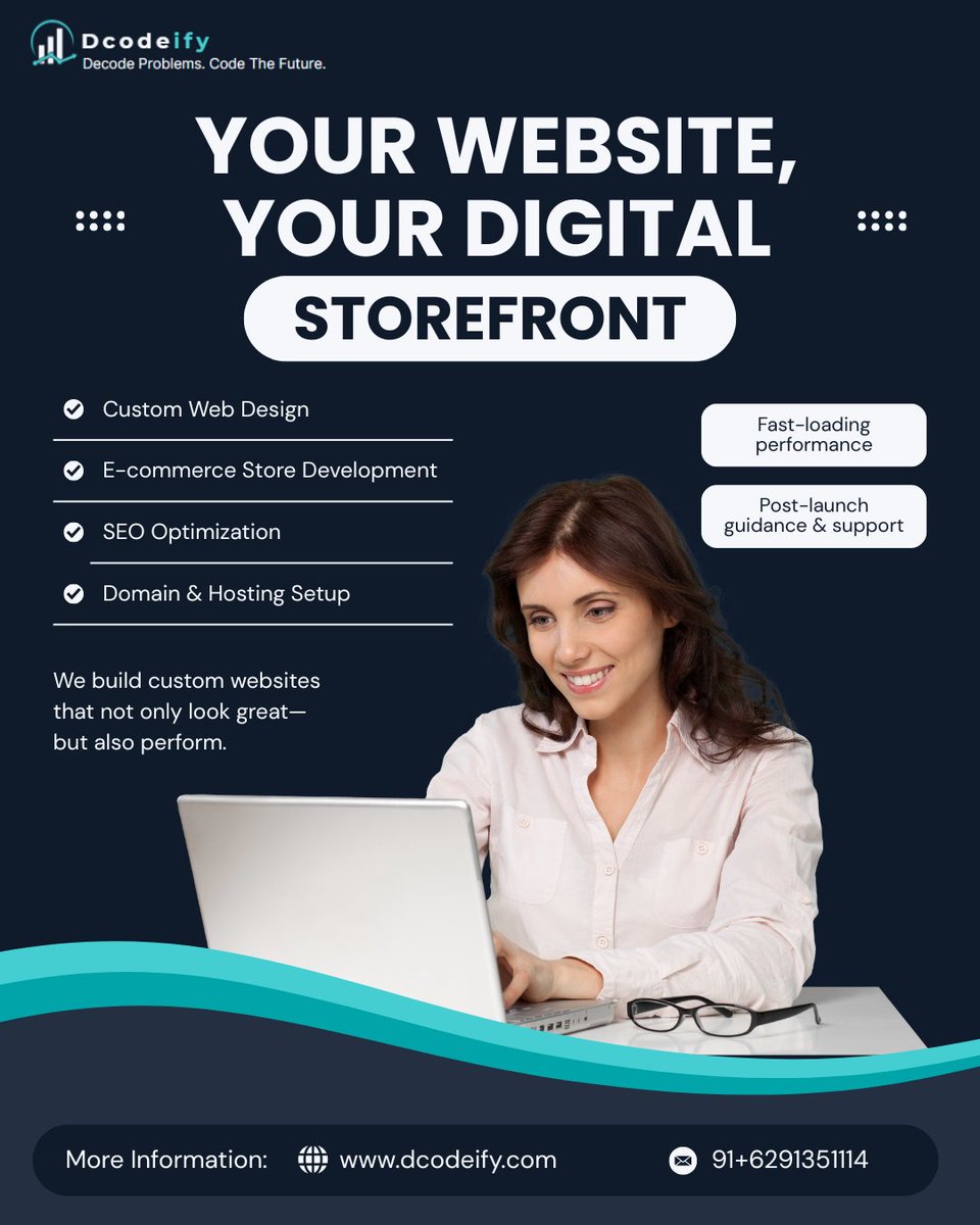Dcodeify's tweet image. Your website is your digital storefront — make the right first impression.
From custom web design to SEO optimization and e-commerce development, we craft websites that don’t just look good — they perform.
💻 Visit dcodeify.com to get started!
#WebDevelopment #LocalSEO