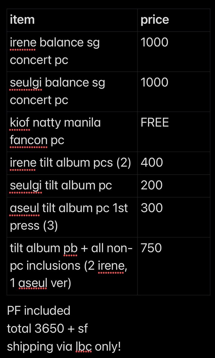 revluvful's tweet photo. wts lfb ph 

red velvet irene seulgi / aseul

album &amp; balance sg pcs
tilt pb

loc: cavite
mod: lbc only

mop: BPI, gotyme QR
if via gcash QR +15

not for sensi or rush buyers! https://t.co/eNxu9PnmBn