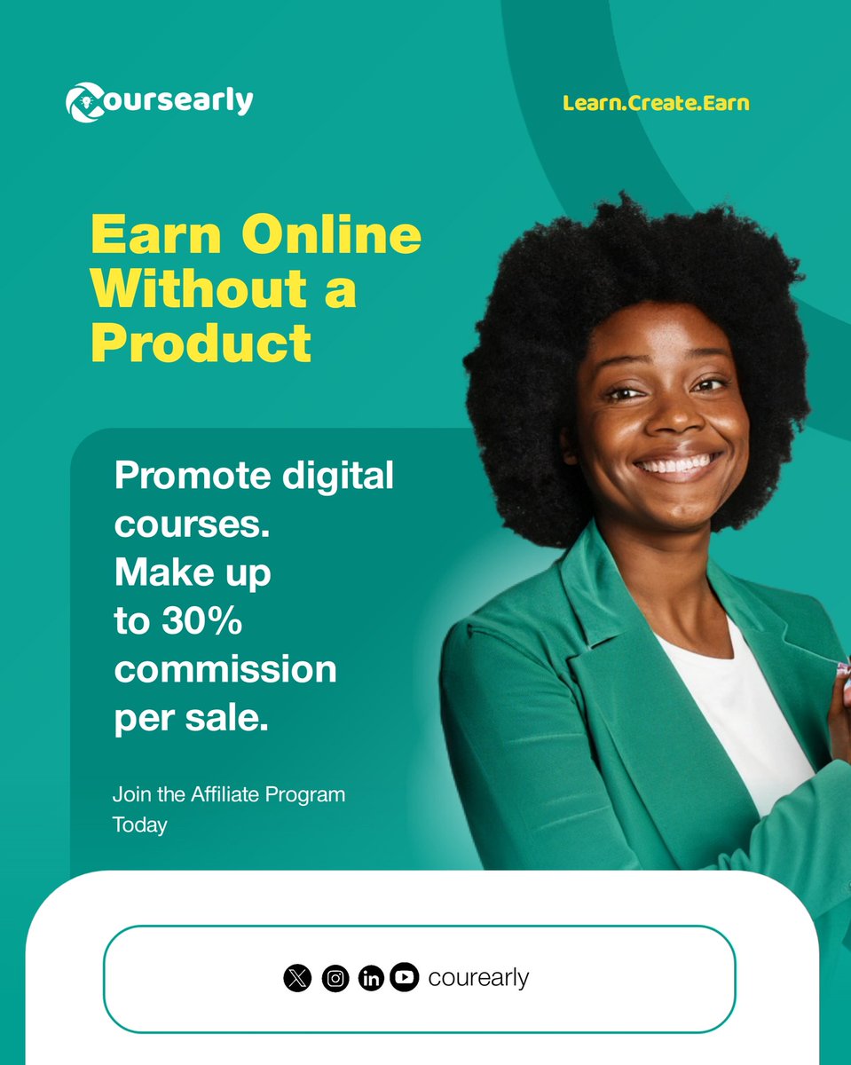 SirDavidBent's tweet image. Turn your expertise into a steady income stream without needing special skills. Coursearly empowers you to:
- Create courses in minutes for free & earn 90% of your revenue.
- Sell to your target audience
- Learn any course & acquire knowledge about anything for as low as 10k.
-…
