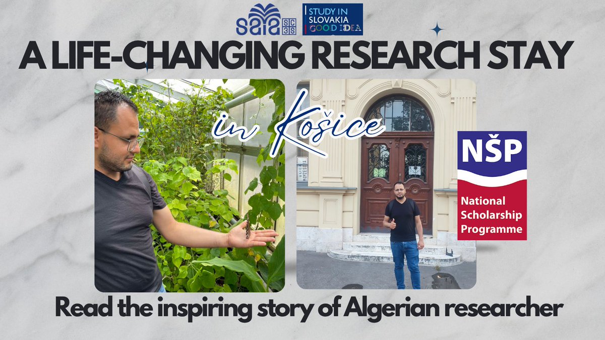 🌍 Conducting Research in Slovakia: Aimad’s Story through the National Scholarship Programme
What is it like to apply for a research stay in Slovakia? Read Aimad’s full story and discover what makes Slovakia a unique destination for researchers: lnkd.in/dGF4cyN2