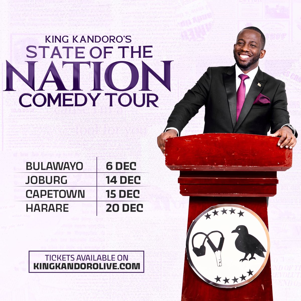 International Kandizzle ✈️ (@kingkandoro) on Twitter photo Tickets for the Harare show are now LIVE! 
Grab yours on kingkandorolive.com #StateOfTheNationTour Tickets for the Harare show are now LIVE! 
Grab yours on kingkandorolive.com #StateOfTheNationTour