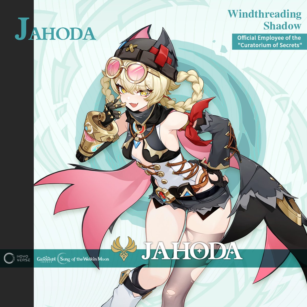Genshin Impact (@genshinimpact) on Twitter photo Jahoda: Windthreading Shadow
Official Employee of the "Curatorium of Secrets"
#GenshinImpact #Jahoda 
Day after day, amidst all the noise and mishaps, the people of Nasha Town have grown thoroughly familiar with the one and only official employee of the Curatorium of Secrets: Jahoda: Windthreading Shadow
Official Employee of the "Curatorium of Secrets"
#GenshinImpact #Jahoda 
Day after day, amidst all the noise and mishaps, the people of Nasha Town have grown thoroughly familiar with the one and only official employee of the Curatorium of Secrets: