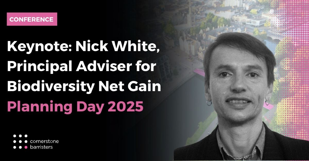We are delighted to announce that Dr. Nick White, Principal Adviser for Biodiversity Net Gain, will deliver a keynote speech at our Planning Day!

cornerstonebarristers.com/event/planning…

#PlanningDay #BiodiversityNetGain #BNG #KeynoteSpeaker #EnvironmentalPolicy #UKPlanning