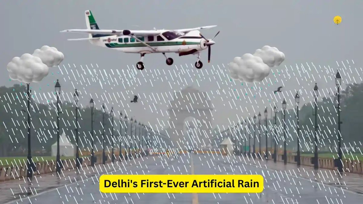 techsolutions92's tweet image. Delhi may see its first-ever artificial rainfall on October 29, according to Chief Minister Rekha Gupta.