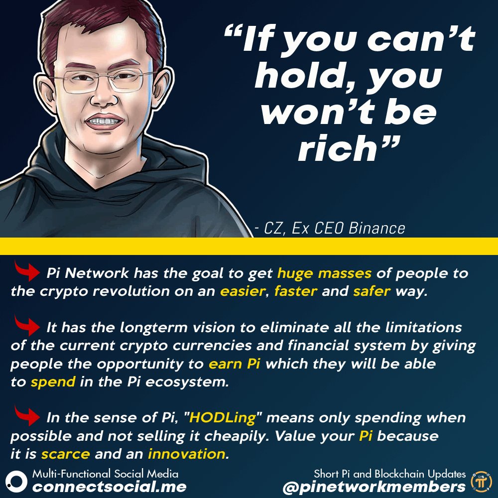🫤 Long time ago the ex Binance CEO CZ said: "If you can't hold, you won't be rich"

Are you ready to hold $Pi for another 5 years? Or are you seeking the next opportunity to SELL $Pi?

#pinetwork