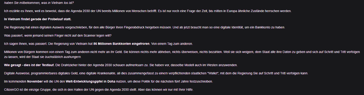 Puppenkiste123's tweet image. #UN #totalcontrol  #Agenda2030 

1984 soll 2030 umgesetzt werden.
Dann erfolgt die totale Kontrolle!

Probeläufe sind schon aktiv!!!

Unterstützt Citizengo mit euren Unterschriften.
Wenigstens das.