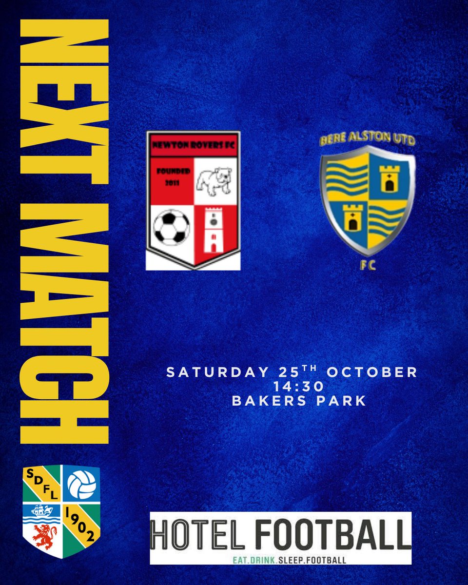 NEXT UP 
1st 
🆚 <a href="/OtterystmaryAFC/">Ottery St Mary AFC</a> 
📍The Down 
🏆 League Cup
📆 Saturday 25th October 
🕒14:30 
☕Tea hut open for refreshments

RESERVES 
🆚 Newton Rovers FC 
📍 Bakers Park 
🏆South Devon Football League 
📆 Saturday 25th October 
🕒14:30
<a href="/devondfl/">Devon Football League (DFL)</a> <a href="/swsportsnews/">South West Sports News</a> <a href="/PLsportsnews/">PlymouthSportsNews</a>