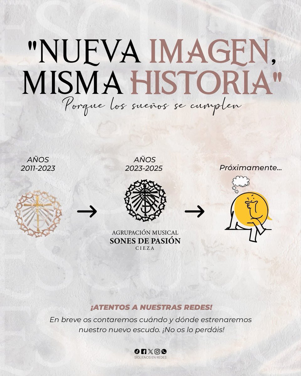 AMSONESDPASION's tweet photo. ¡PRÓXIMAMENTE! 🤔

Muy pronto revelaremos el lugar y la fecha en que presentaremos nuestro nuevo escudo, símbolo de nuestra identidad renovada

¿Tenéis ganas de saber como es? 🤭
.
.
#nuevaimagen #mismahistoria #renovacionescudo #unavidadepasion https://t.co/IpxysTXm6Y
