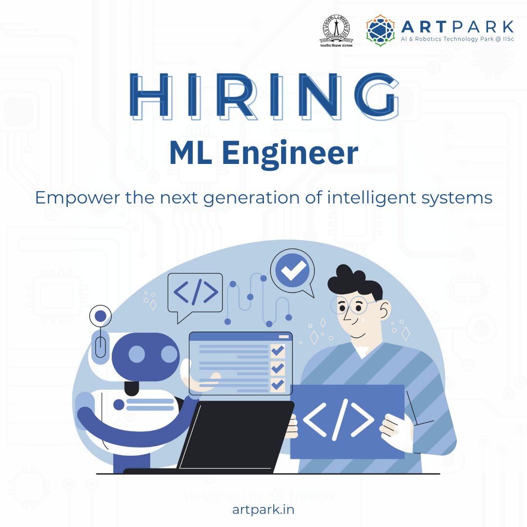 artparkindia's tweet image. HIRING: ML Engineer
Join our manufacturing innovation team as an AI/ML Engineer to build advanced analytics and intelligent solutions that drive predictive maintenance, process optimization, and quality control.
Key Responsibilities:
-Analyze data from MES, ERP, SCADA, and IoT…