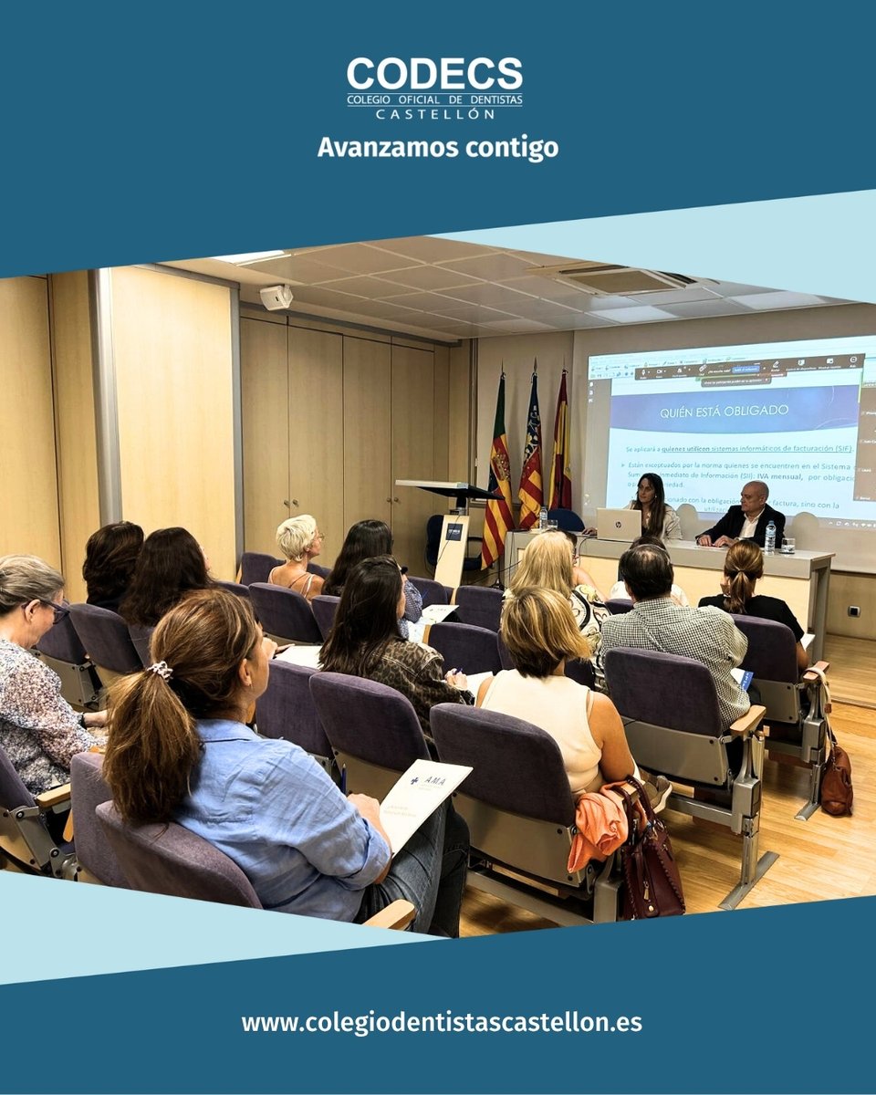 codecs_'s tweet image. La asesora fiscal Lorena Civera y Pascual Miravet, han impartido en el habitual formato breve y dinámico de los jueves formativos una sesión para enseñar a la colegiación el funcionamiento del nuevo sistema de facturación Verifactu.