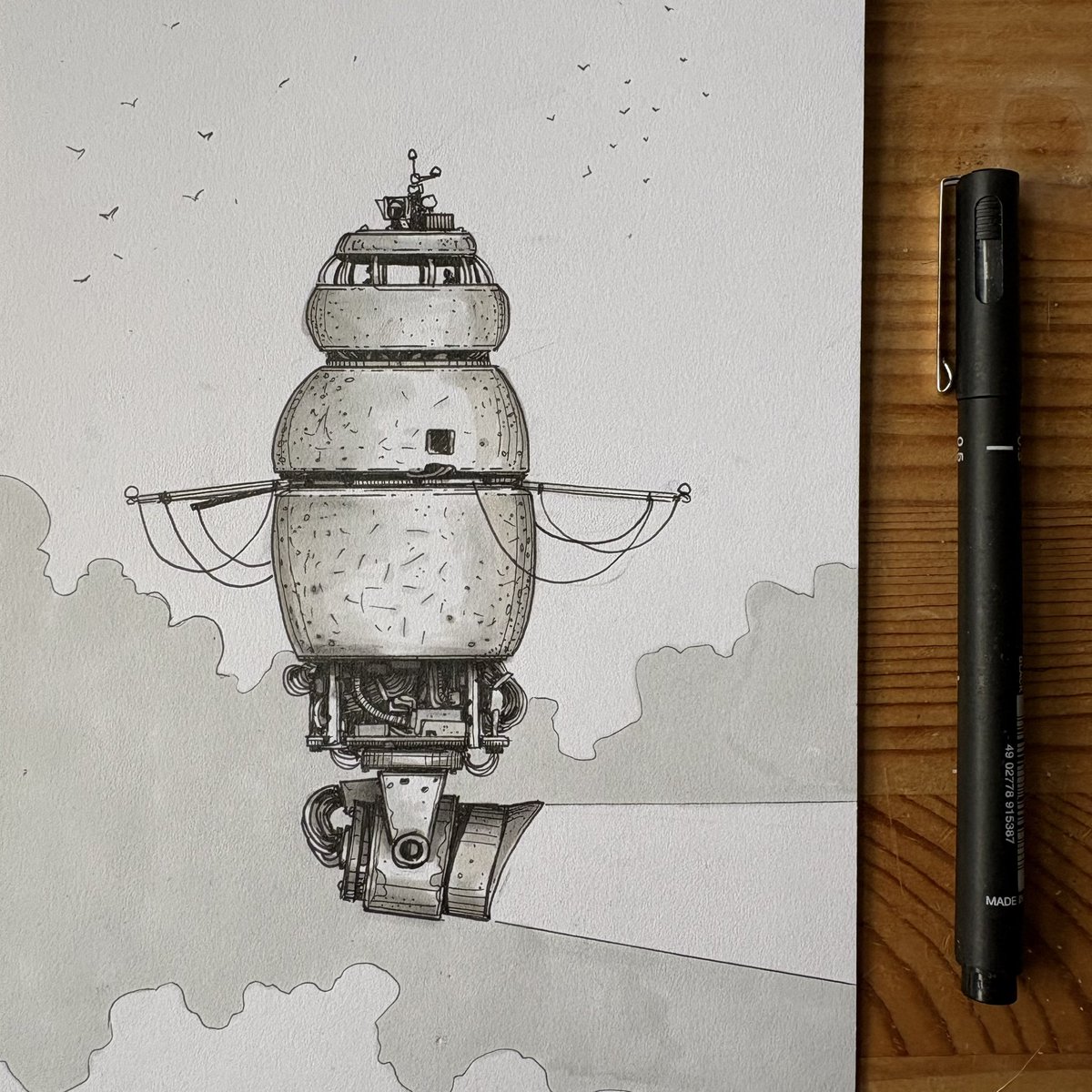 Firefly 23th #inktober 
I prepared yesterday's Inktober post in time and even published it here, but then deleted it. Today I took a photo in daylight, which is far from perfect (the time of year obliges X_X), but it's still better than that artificial thing from last night.