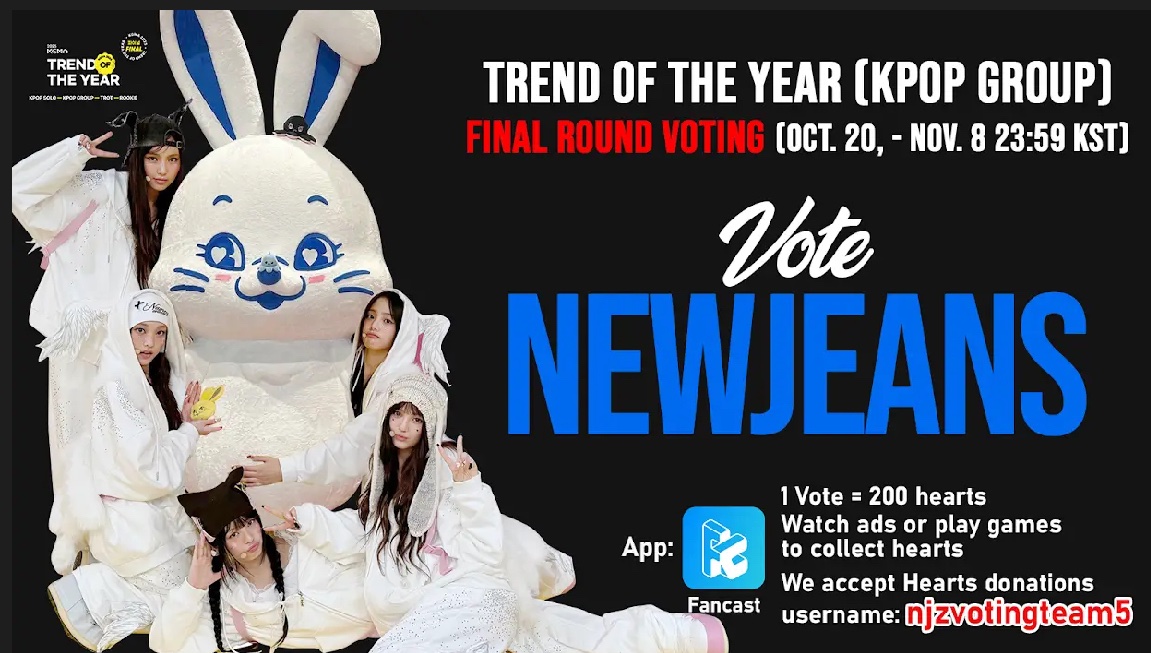 NJZ_voting's tweet image. Bunnies🐰, we have a new DEAL for #newjeans on fancast 
🩵 100,000 hearts
100 follow for 
@kpopidolvote
 
Bunnies you know what to do crush the goal! 💪 
BUNNIES, follow 
@kpopidolvote
 and DROP PROOFS BELOW!👇🏼