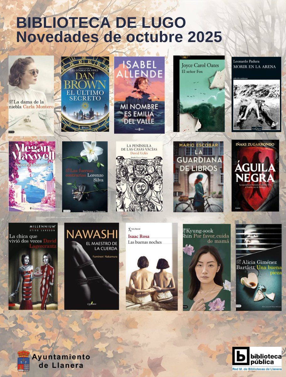 Hoy 24 de octubre, celebramos el Día de las Bibliotecas con el lema: "Contra la desinformación: bibliotecas"
Y os invitamos a acudir al Acto institucional y espectáculo poético-musical de Gema y Sil Fernández en la Casa M. Cultura de Lugo.
#LlaneraCultura